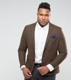 Harry Brown Plus Rust Fleck Slim Fit Jacket - Navy