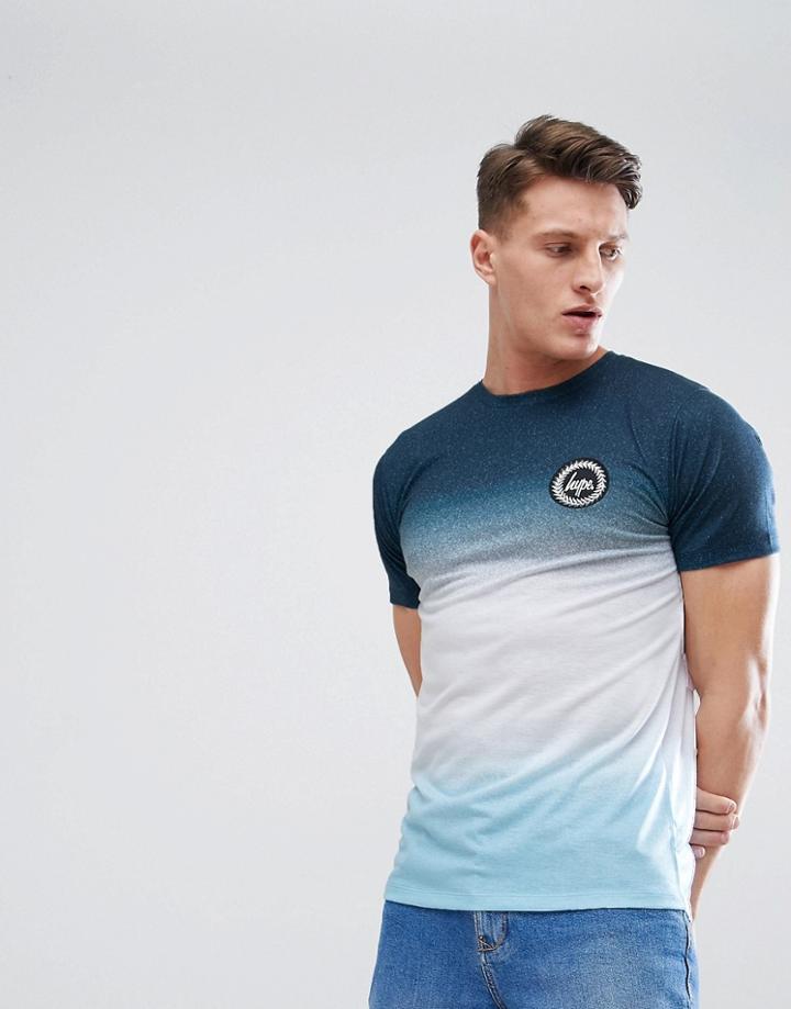Hype Muscle T-shirt In Speckle Fade - Blue