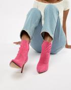 Truffle Collection Pointed Stiletto Boots - Pink