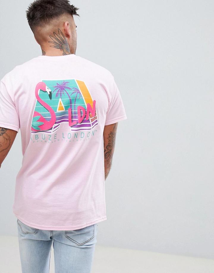 Abuze Ldn Permanent Vacation Back Print T-shirt - Pink