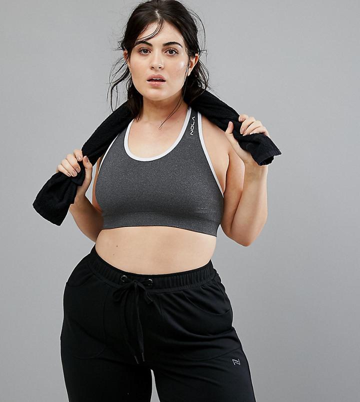 Nola Seamless Stripe Crop Top - Gray