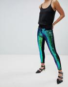 Parisian Skinny Festival Jeans In Iridescent Sequins - Gray