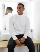 Jack & Jones Essentials Organic Cotton Long Sleeve Top With Roll Neck In White