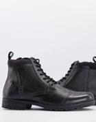 Silver Street Lace Up Boots In Black Leather