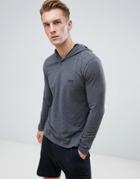Boss Bodywear Long Sleeve T-shirt With Hood - Gray
