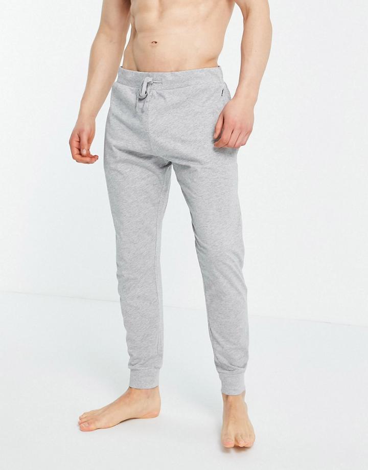 French Connection Jersey Lounge Sweatpants In Light Gray Melange And Marine-grey
