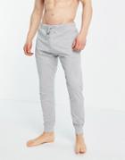 French Connection Jersey Lounge Sweatpants In Light Gray Melange And Marine-grey