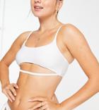 Public Desire Mix And Match Ribbed Cut Out Crop Bikini Top In White