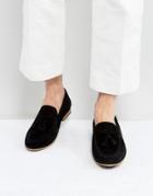 Kg By Kurt Geiger Denton Tassel Loafers In Black Suede - Black