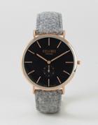 Reclaimed Vintage Inspired Sub-dial Wool Watch In Gray Exclusive To Asos - Gray