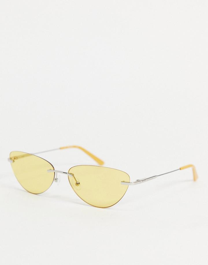 Calvin Klein Cat Eye Sunglasses In Yellow