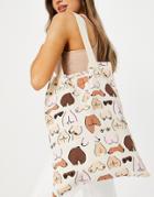Asos Design Cotton Shopper Bag In Bum & Boob Print-multi