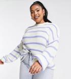 In The Style Plus X Billie Faiers Stripe Sweater In Blue Multi