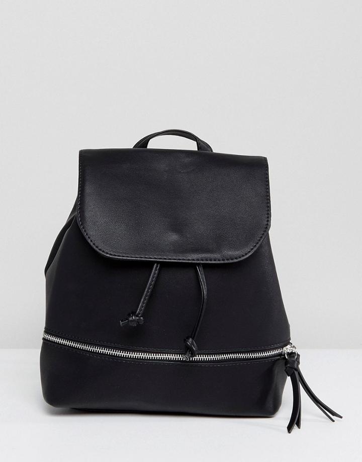 Stradivarius Zip Detail Backpack - Black