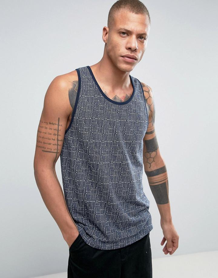 Bellfield Tank In Jacquard Pattern - Navy