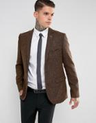 Harry Brown Rust Fleck Skinny Fit Blazer - Navy