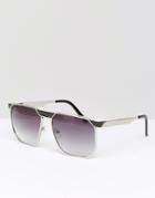 Jeepers Peepers Square Aviator Sunglasses - Silver