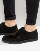 Asos Brothel Creepers In Black Leather And Suede - Black