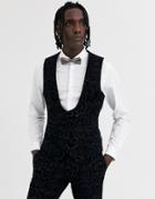 Twisted Tailor Suit Vest In Gray Snake Flocking