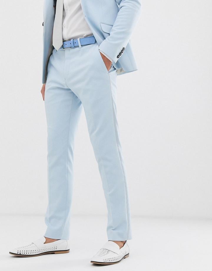 River Island Wedding Skinny Suit Pants In Light Blue