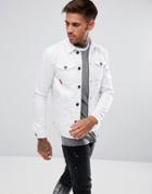 11 Degrees Muscle Denim Jacket In White - White
