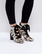Asos Etheline Lace Up Ankle Boots - Multi