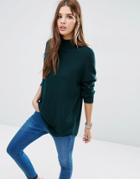 Asos Tunic With High Neck In Cashmere Mix - Green