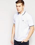 Fred Perry Regular Fit Twin Tipped Polo - White
