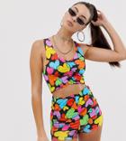 Jade Clark X Tara Khorzad Crop Top With Heart Print - Blue