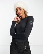 Surfanic Cozy Base Layer Carbondri Crew Neck Top In Black