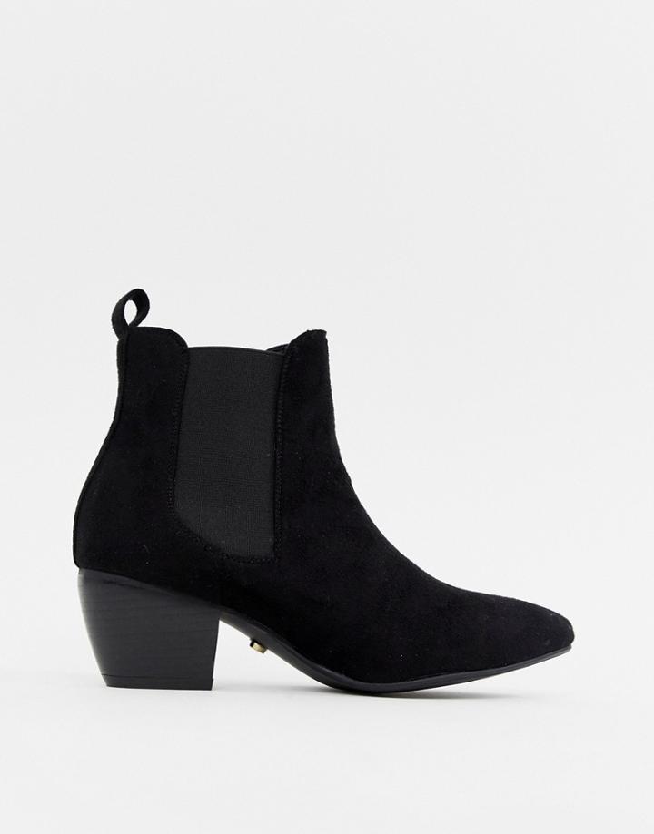 Oasis Heeled Chelsea Boots In Black - Black