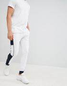 Asos Design Super Skinny Joggers With Side Stripe - White