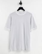 Topman Oversized T-shirt With Ringer Tee In Gray-grey