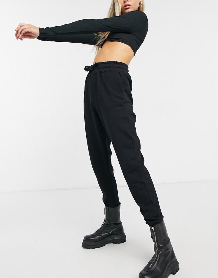 Na-kd Logo Print Sweatpants In Black