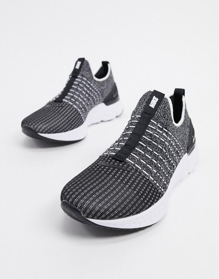 Nike Running React Phantom Flyknit Trainers In Black