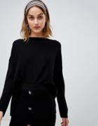 Stradivarius Ribbed Sweater Two-piece - Black