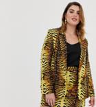 Unique21 Hero Tiger Print Blazer - Tan