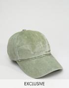 Reclaimed Vintage Washed Baseball Cap In Khaki - Green