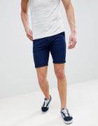 Asos Design Super Skinny Chino Shorts In Dark Navy - Navy