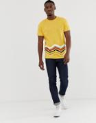 Jack & Jones Originals Printed Geo-tribal Print T-shirt In Yellow