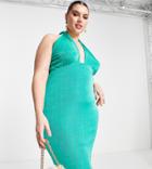 In The Style Plus X Liberty Exclusive Slinky Multiway Midi Dress In Green