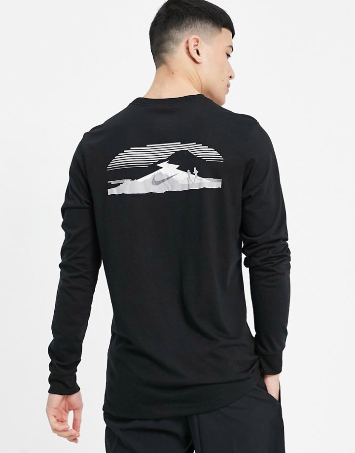 Nike Running Dri-fit Trail Long Sleeve T-shirt In Black