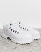 Asos Design Sneakers In White With Hiker Details And Chunky Sole