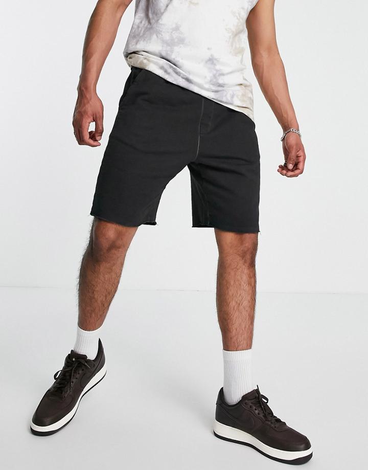 Only & Sons Cotton Washed Jersey Short In Black - Black - Part Of A Set
