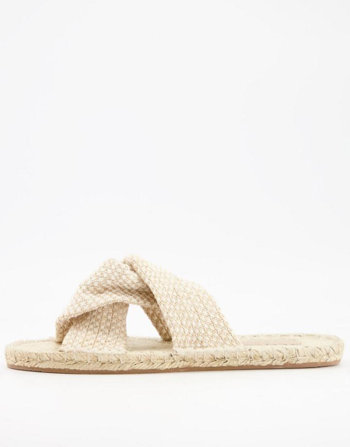 Asos Design Jollie Knotted Mule Espadrille In Natural-neutral