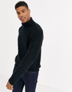 French Connection Chunky Roll Neck Sweater Plain-navy