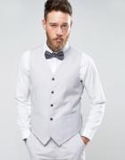 Devils Advocate Wedding Skinny Fit Pale Gray Vest - Gray