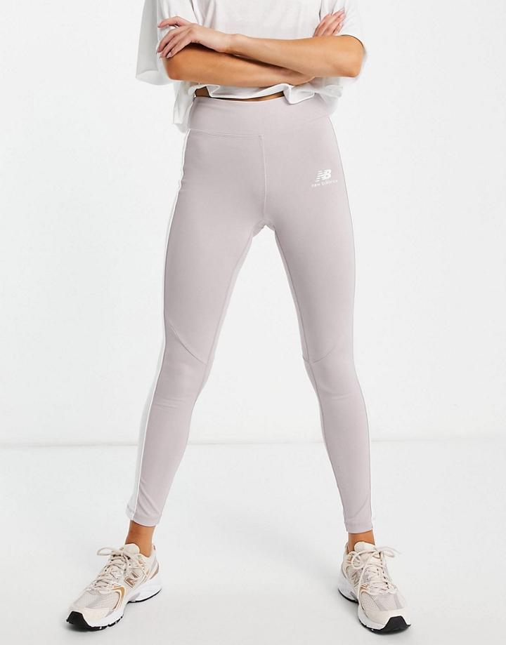 New Balance Piping Legging In Lilac-purple