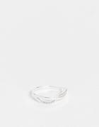 Bloom And Bay Sterling Silver Twist Ring With Crystal Details