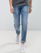 Replay Anbass Stretch Slim Jeans Light Stone Wash - Blue